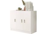 Dmora Armadio Multiuso Grande Olana 38.1X73.8H Cm Bianco, Appendiabiti 3 Ante