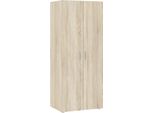 Dmora Guardaroba 2 Ante Malvito 51.9X179H Cm Marrone Rovere, Appendiabiti 2 Ante