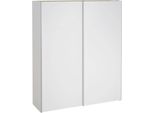 Dmora Guardaroba 2 Ante Taxus 60.8X220.4H Cm Bianco Bianco Lucido, Appendiabiti 2 Ante