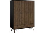Dmora Guardaroba 3 Ante Virgil 60.1X150.2 Cm Marrone Noce, Appendiabiti 3 Ante