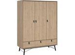 Dmora Guardaroba 3 Ante Virgil 60.1X150.2 Cm Marrone Rovere, Appendiabiti 3 Ante