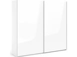 Dmora Guardaroba 2 Ante Badesse 60.5X220.4H Cm Bianco Bianco Lucido, Appendiabiti 2 Ante