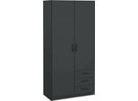 Dmora Guardaroba 2 Ante Sultani 49.8X200.4H Cm Grigio, Appendiabiti 2 Ante