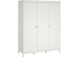 Dmora Guardaroba 3 Ante Conti 58.4X150 Cm Bianco, Appendiabiti 3 Ante