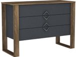 Dmora Cassettiera Jova 44.8X110X76H Cm Nero Antracite, 3 Cassetti Apertura Scorrevole