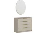 Dmora Cassettiera Nepartak 45X100X85H Cm Grigio Cemento, 7 Cassetti Apertura Scorrevole