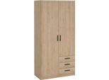 Dmora Guardaroba 2 Ante Sultani 49.8X200.4H Cm Marrone Rovere, Appendiabiti 2 Ante