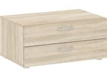 Dmora Cassettiera Piatto 51.9X74X35H Cm Marrone Rovere, 2 Cassetti Apertura Scorrevole