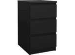 Dmora Cassettiera Accudino 40.4X50X70.1H Cm Nero, 3 Cassetti Apertura Scorrevole