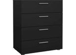 Dmora Cassettiera Asam 40.25X70X82H Cm Nero, 4 Cassetti Apertura Scorrevole