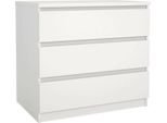 Dmora Cassettiera Artic 50X77X70.1H Cm Bianco, 3 Cassetti Apertura Scorrevole