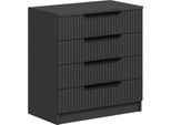 Dmora Cassettiera Vicente 42X72X77H Cm Nero Antracite, 7 Cassetti Apertura Scorrevole
