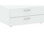 Dmora Cassettiera Piatto 51.9X74X35H Cm Bianco, 2 Cassetti Apertura Scorrevole