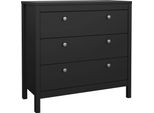 Dmora Cassettiera Sagar 38.4X82.3X79.7H Cm Nero, 3 Cassetti Apertura Scorrevole