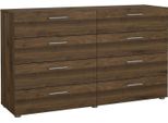 Dmora Credenza Phethai 40X140X81.7H Cm Marrone Noce, 8 Cassetti Apertura Scorrevole