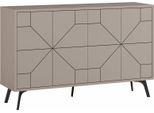 Dmora Credenza Earl 35X123X62.4H Cm Beige, Apertura Battente 4 Ante