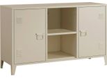 Dmora Credenza Friddi 40X120X73H Cm Bianco Panna, Apertura Battente 4 Vani