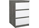 Dmora Cassettiera Accudino 40.4X50X70.1H Cm Grigio Cemento, 3 Cassetti Apertura Scorrevole