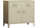Dmora Credenza Conco 40X80X73H Cm Bianco Panna, Apertura Battente 2 Vani
