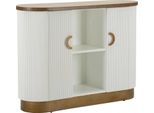 Dmora Credenza Ferrule 41X121X90H Cm Bianco, Apertura Battente 6 Vani