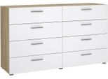 Dmora Credenza Phethai 40X140X81.7H Cm Marrone Quercia, 8 Cassetti Apertura Scorrevole