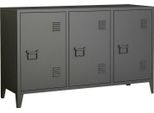 Dmora Credenza Cocullo 40X120X73H Cm Grigio Ardesia, Apertura Battente 6 Vani