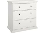 Dmora Cassettiera Domeng 51.6X86.3X88.2H Cm Bianco, 3 Cassetti Apertura Scorrevole
