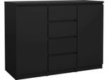 Dmora Credenza Angelika 50X120.8X90.7H Cm Nero, 4 Cassetti 4 Vani