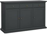 Dmora Credenza Asola 46.1X143.7X91.66H Cm Grigio, Apertura Battente E Scorrevole 3 Ante