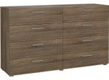 Dmora Credenza Phethai 40X140X81.7H Cm Marrone Rovere, 8 Cassetti Apertura Scorrevole
