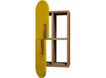 Dmora Mensola Nesat 22X35X60H Cm Marrone Noce, 4 Ripiani Colore Struttura Giallo