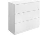 Dmora Cassettiera Loke 39X82X82.3H Cm Bianco, 3 Cassetti Apertura Scorrevole