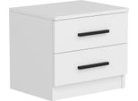 Dmora Comodino Iune 47X50X40H Cm Bianco, 2 Cassetti Apertura Scorrevole