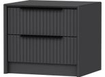 Dmora Comodino Moke 45X45X53H Cm Grigio Antracite, 2 Cassetti Apertura Scorrevole