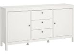 Dmora Credenza Whitney 38.4X151.4X79.7H Cm Bianco, Apertura Battente E Scorrevole 2 Ante