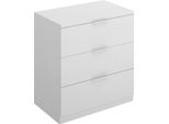 Dmora Comodino Arnad 34.2X50.3X58H Cm Bianco, 3 Cassetti Apertura Scorrevole