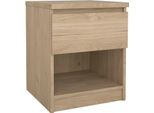 Dmora Comodino Scolastica 40X40.4X49.5H Cm Marrone Rovere, Un Cassetto Apertura Scorrevole