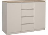 Dmora Credenza Qorina 50X120.8X90.7H Cm Beige, 4 Cassetti 4 Vani