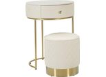 Dmora Comodino Miscano 52X52X70H Cm Bianco, Un Cassetto Apertura Scorrevole