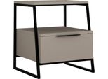 Dmora Comodino Rosita 41X45X50H Cm Beige, Un Cassetto Apertura Scorrevole