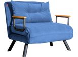 Dmora Poltrona Keoni Blu, Reclinabile Braccioli