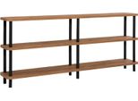 Dmora Libreria Thuja 35X180X74.9H Cm Nero, 3 Ripiani Portata Ripiani 30