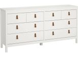 Dmora Credenza Wendy 38.4X159.6X79.7H Cm Bianco, 8 Cassetti Apertura Scorrevole