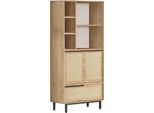 Dmora Credenza Vinta 35.5X74.8X161.6H Cm Marrone Noce, Apertura Battente 2 Ante