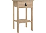 Dmora Comodino Inday 34.2X40X70.1H Cm Marrone Rovere, 3 Cassetti Apertura Scorrevole