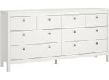 Dmora Credenza Kovsova 38.4X159.6X79.7H Cm Bianco, 8 Cassetti Apertura Scorrevole