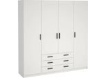 Dmora Guardaroba Grande Epipola 49.6X200.4H Cm Bianco, Appendiabiti 4 Ante