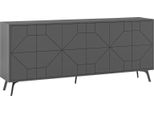 Dmora Credenza Earl 35X183.8X77.4H Cm Nero Antracite, Apertura Battente 6 Ante