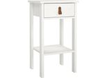 Dmora Comodino Inday 34.2X40X70.1H Cm Bianco, 3 Cassetti Apertura Scorrevole