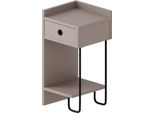 Dmora Comodino Cedro 30X32X61H Cm Beige, Un Cassetto Apertura Scorrevole